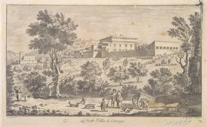 De Villa Careggi, gegraveerd door G. Benedetti